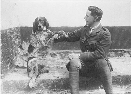 Lieut.-Col. John McCrae and his dog Bonneau